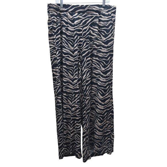Torrid NWT Wave Tiger Pull-On Wide Leg Washable Challis Pants Black Tan Size 1X - Picture 1 of 10